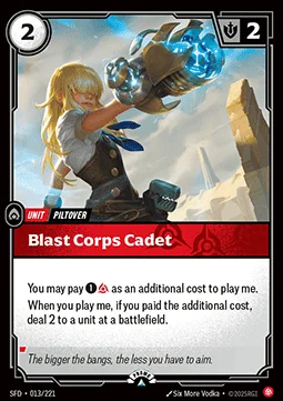 Blast Corps Cadet - SFD-013-p - Promotional Cards - Riftbound card